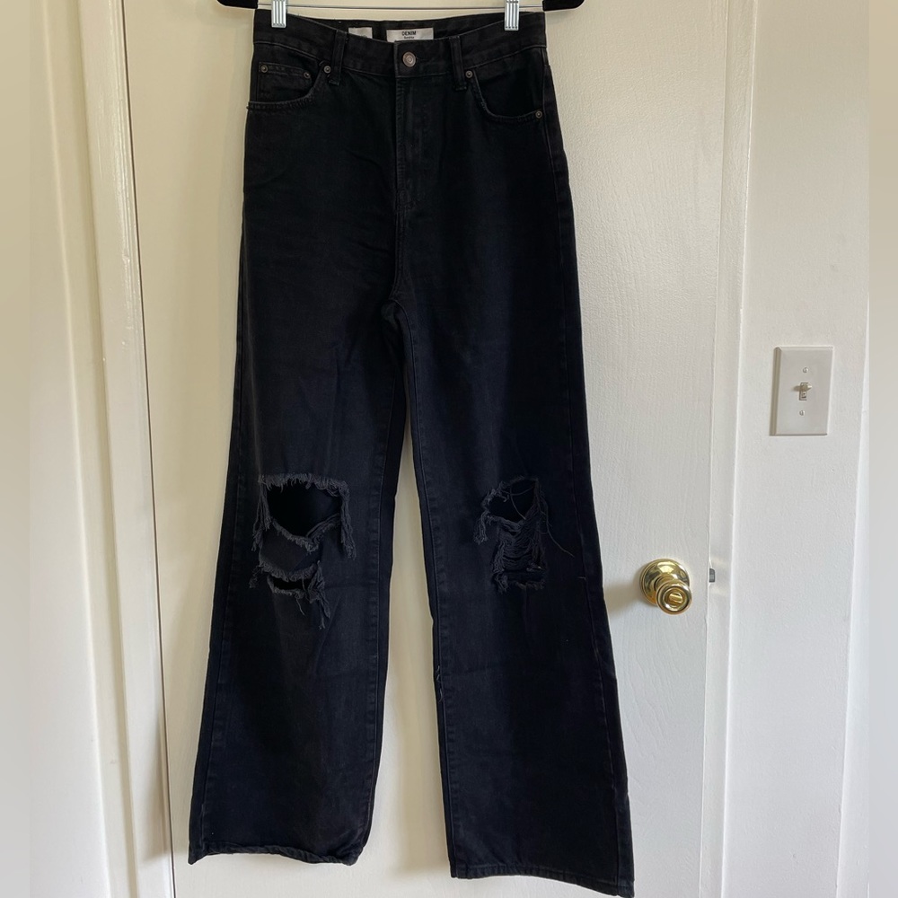Bershka “the 90s” baggy black ripped jeans
